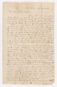 Thumbnail for Abby Bass Cozzens letter to Charlotte Bass and Justin Perkins, 1836 November 28 - Image 1