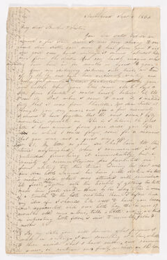 Thumbnail for Abby Bass Cozzens letter to Charlotte Bass and Justin Perkins, 1835 September 1 to November 17 - Image 1