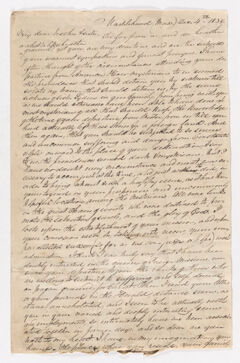 Thumbnail for Samuel Woodworth Cozzens letter to Charlotte Bass and Justin Perkins, 1836 December 4 - Image 1