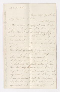 Thumbnail for Ann Eliza Crane letter to Justin and Charlotte Bass Perkins, 1860 April 9 - Image 1
