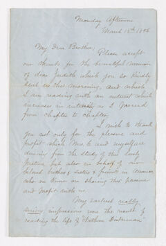 Thumbnail for Edwin H. Crane letter to Justin Perkins, 1854 March 13 - Image 1