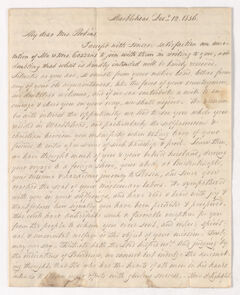 Thumbnail for Samuel Dana letter to Charlotte Perkins, 1836 December 12 - Image 1