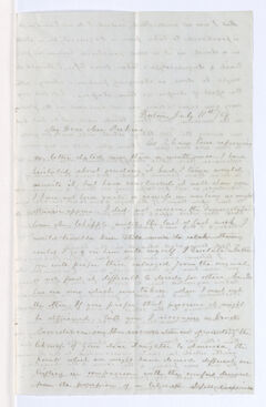 Thumbnail for Mary Pomeroy Dutton letter to Charlotte Bass Perkins, 1854 July 11 - Image 1