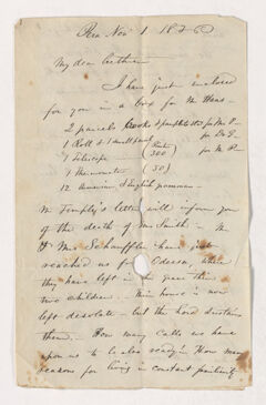 Thumbnail for Harrison Gray Otis Dwight letter to Asahel Grant and Justin Perkins, 1836 November 1 - Image 1