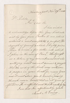Thumbnail for Sarah M. Emery letter to Justin Perkins, 1862 November 29 - Image 1
