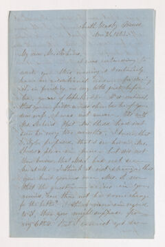 Thumbnail for Fidelia Fiske letter to Justin Perkins, 1863 November 21 to December 7 - Image 1