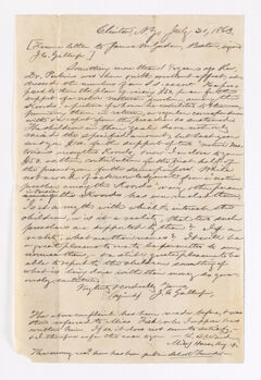 Thumbnail for Langdon S. Ward letter to Justin Perkins, 1863 August 7 - Image 1