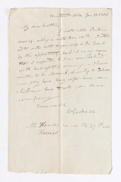 Thumbnail for William Goodell letter to Justin Perkins, 1836 January 11 - Image 1