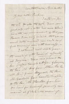 Thumbnail for William Goodell letter to Justin Perkins, 1836 April 12 - Image 1