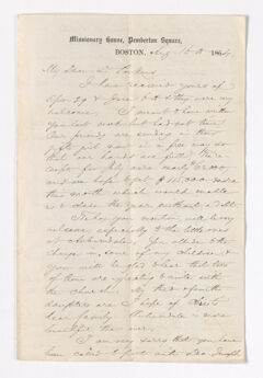 Thumbnail for James M. Gordon letter to Justin Perkins, 1864 August 16 - Image 1