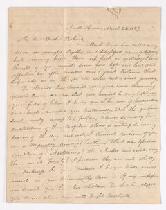Thumbnail for Leverett Griggs letter to Justin Perkins, 1837 March 28 - Image 1