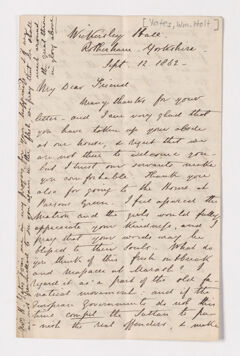 Thumbnail for William Holt Yates letter to Justin Perkins, 1862 September 12 - Image 1