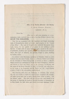 Thumbnail for Turkish Missions' Aid Society printed letters - Image 1