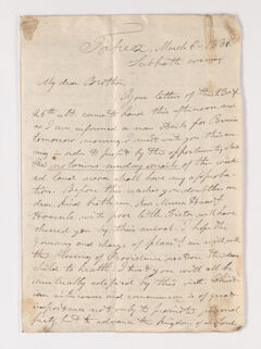 Thumbnail for James Lyman Merrick letter to Justin Perkins, 1836 March 6 - Image 1