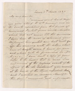 Thumbnail for Alexander Nisbet letter to Justin Perkins, 1837 March 5 - Image 1