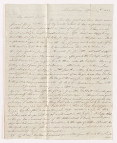 Thumbnail for Charlotte Bass Perkins letter to Justin Perkins, 1842 April 23 to 26 - Image 1