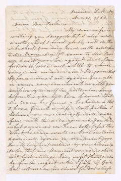 Thumbnail for Philander Oliver Powers letter to Justin Perkins, 1863 November 30 - Image 1