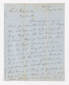 Thumbnail for Samuel Audley Rhea letter to Justin Perkins, 1863 May 20 - Image 1