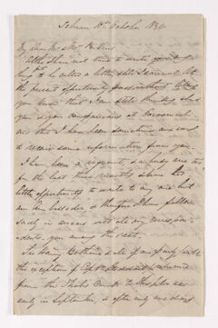 Thumbnail for James Pringle Riach letter to Charlotte Bass and Justin Perkins, 1836 October 16 - Image 1