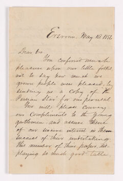 Thumbnail for Sanford Richardson letter to Justin Perkins, 1856 May 12 - Image 1