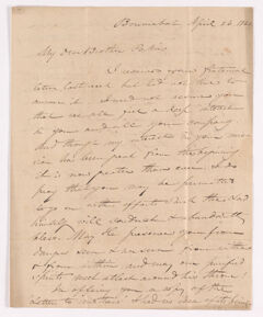 Thumbnail for Elias Riggs letter to Justin Perkins, 1843 April 26 - Image 1