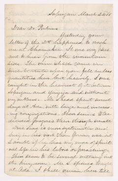 Thumbnail for Benjamin Labaree letter to Justin Perkins, 1865 March 24 - Image 1