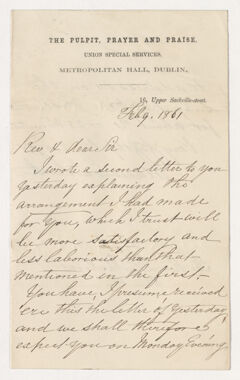 Thumbnail for Letter from an unidentified correspondent to Justin Perkins, 1861 February 9 - Image 1