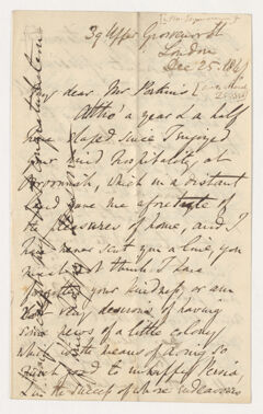 Thumbnail for Henry Danby Seymour letter to Justin Perkins, 1841 December 25 - Image 1