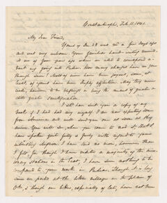 Thumbnail for Horatio Southgate letter to Justin Perkins, 1841 February 11 - Image 1