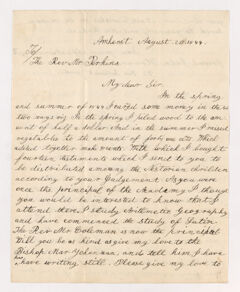 Thumbnail for Luke and John Howard Sweetser letter to Justin Perkins, 1844 August 20 - Image 1