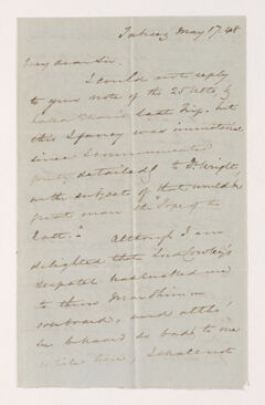 Thumbnail for R. W. Stevens letter to Justin Perkins, 1848 May 17 - Image 1