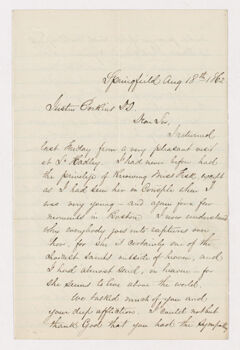 Thumbnail for Henry Albert Schauffler letter to Justin Perkins, 1862 August 18 - Image 1