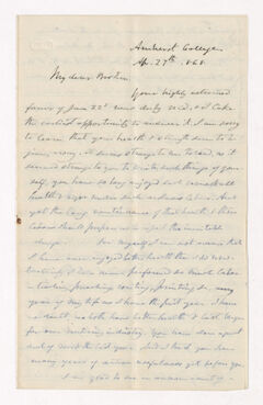 Thumbnail for William Seymour Tyler letter to Justin Perkins, 1868 April 27 - Image 1