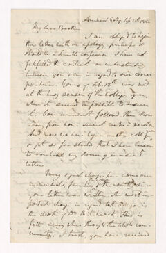 Thumbnail for William Seymour Tyler letter to Justin Perkins, 1864 September 21 - Image 1