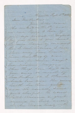 Thumbnail for Augusta Maria Denny and John Eugene Tyler letter to Justin Perkins, 1862 September 16 - Image 1