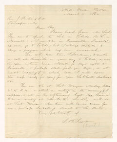 Thumbnail for Selah Burr Treat letter to Justin Perkins, 1862 March 11 - Image 1