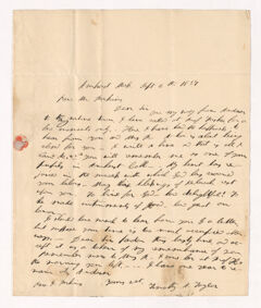 Thumbnail for Timothy Alden Taylor letter to Justin Perkins, 1837 September 6 - Image 1