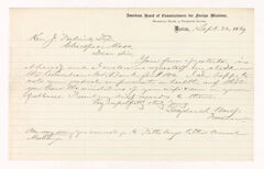 Thumbnail for Langdon S. Ward letter to Justin Perkins, 1869 September 22