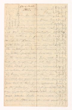 Thumbnail for Elizabeth Wheelwright letter to Justin Perkins, 1862 November 6 - Image 1
