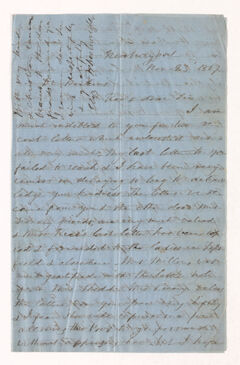 Thumbnail for Elizabeth Wheelwright letter to Justin Perkins, 1867 November 23 - Image 1