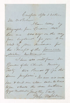 Thumbnail for George Washburn letter to Justin Perkins, 1864 April 23 - Image 1
