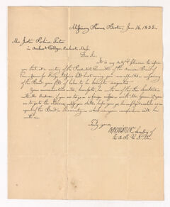 Thumbnail for Benjamin Blydenburg Wisner letter to Justin Perkins, 1833 January 16 - Image 1