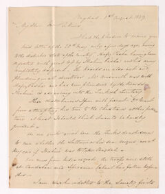 Thumbnail for George Woodfall letter to Justin Perkins, 1839 August 1 - Image 1