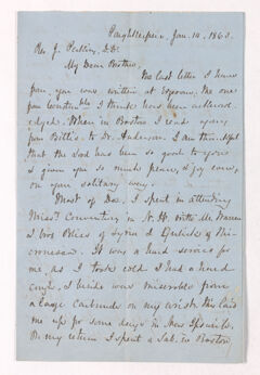 Thumbnail for Austin Hazen Wright letter to Justin Perkins, 1863 January 14 - Image 1