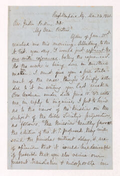 Thumbnail for Austin Hazen Wright letter to Justin Perkins, 1863 March 26 - Image 1