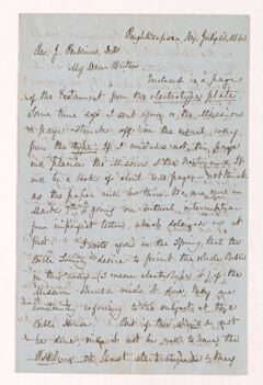 Thumbnail for Austin Hazen Wright letter to Justin Perkins, 1863 July 13 - Image 1