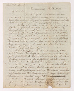 Thumbnail for Justin Perkins letter to Bela Bates Edwards, 1837 February 8 - Image 1