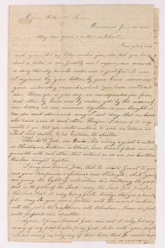 Thumbnail for Priest Abraham and Justin Perkins letter to William Seymour Tyler, 1838 June 5 and 28 - Image 1