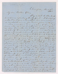 Thumbnail for Justin Perkins letter to William Seymour Tyler, 1862 March 4 - Image 1
