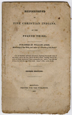 Thumbnail for Experience of five Christian Indians of the Pequod tribe - Image 1
